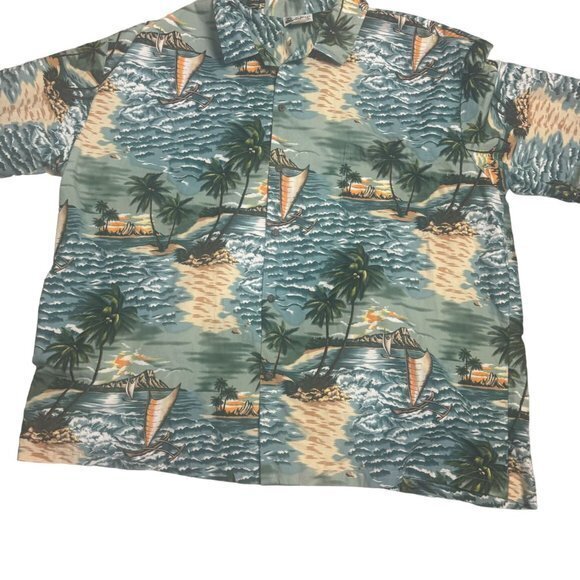Aloha Republic Size 4XL‎ 100% Cotton Short Sleeve Button Up Hawaiian Shirt USA - Picture 6 of 8